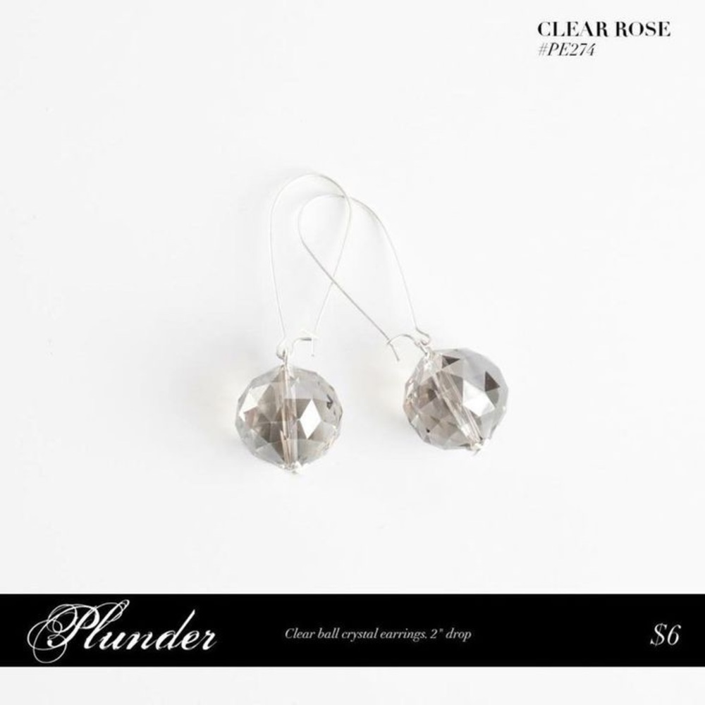 Plunder Clear Rose Earrings